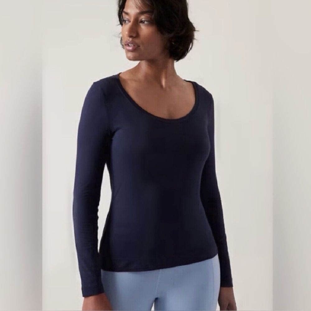 Athleta Outbound Scoop Top in Navy Blue size 2XL NWT Athleisure comfort
